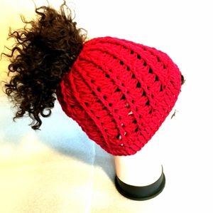 Crocheted Ponytail Beanie